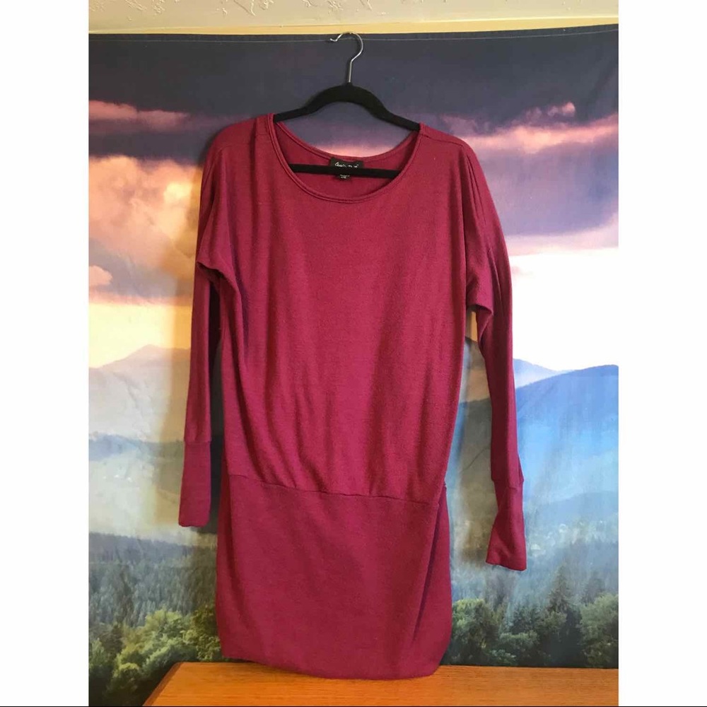 Sweater Dress- Charlie Paige L/XL, Raspberry